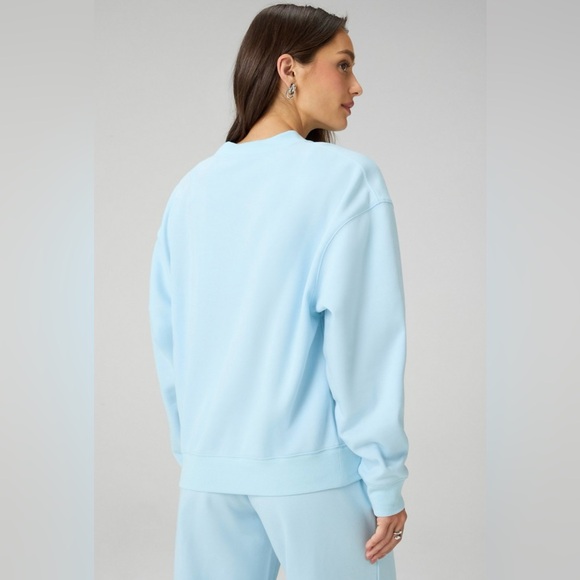 Fabletics Cozy Fleece Crew Neck Sweatshirt | Large | NWT | Iced Out Blue - Picture 2 of 7